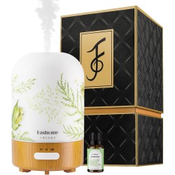 Essential Oil Diffuser with Frankincense Oils, 6 in 1 Ultrasonic 100ML Aromatherapy Scent Humidifier Vaporizer with Dense fine Mist, Timer, Auto-Off-Black (Summer-Jasmine)