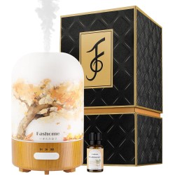 Essential Oil Diffuser with Frankincense Oils, 6 in 1 Ultrasonic 100ML Aromatherapy Scent Humidifier Vaporizer with Dense fine Mist, Timer, Auto-Off-Black (Autumn-Frankincense)